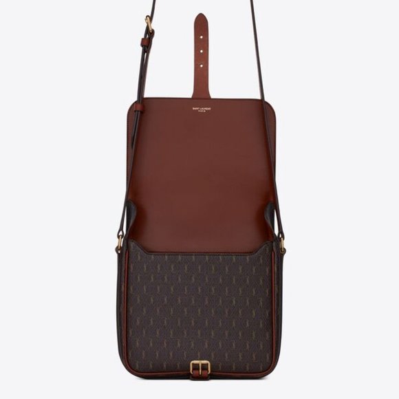 Saint Laurent MONOGRAMME MEDIUM SATCHEL IN CASSANDRE CANVAS AND SMOOTH LEATHER - Picture 2 of 16